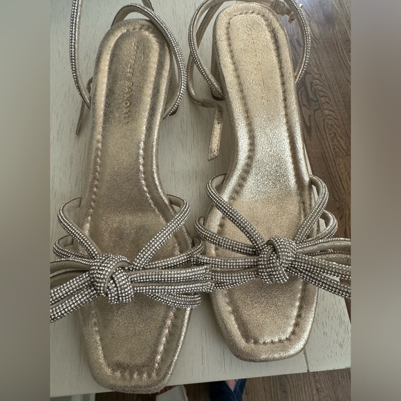 Loeffler Randall Mikel Cappuccino Bow Mid-Heel Sandal size 9